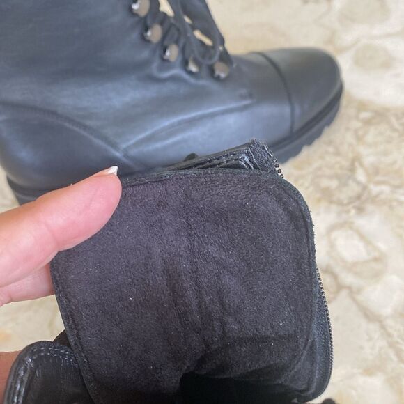 Gabor Black Leather Biker Boots - As New - Picture 13 of 14